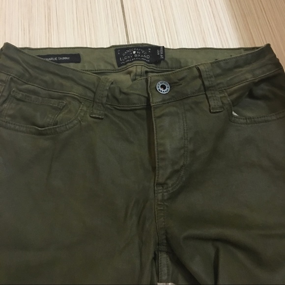 Lucky Brand Jeans Lucky Brand Green Waxed Skinny Jeans Poshmark